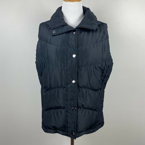 Kenneth Cole Reaction G-III Down Feather Vest L‎ Black Sleeveless Zip Snap - Picture 1 of 12